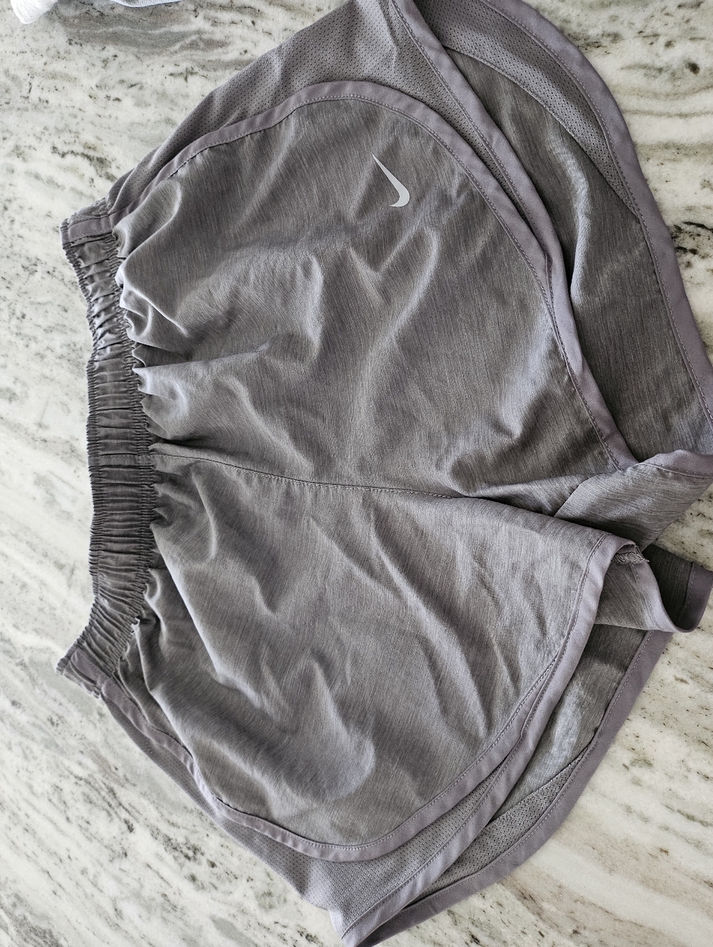 Nike Grey Athletic Shorts with Swoosh